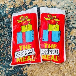 McDonald's Festive Grinch Gift Bags - Red and Blue